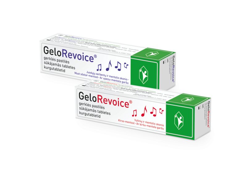 GELOREVOICE PASTILĖS JUODŲJŲ SERBENTŲ IR MENTOLIO SKONIO, N20