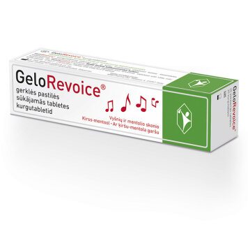 GELOREVOICE (vyšnių-mentolio skonio) gerklės pastilės N20