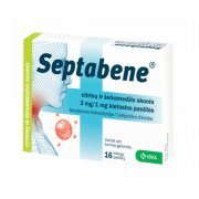 Gerklei SEPTABENE, citrinų ir šeivamedžių skonio, 3 mg /1 mg, 16 kietųjų pastilių
