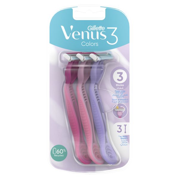 GILLETTE vienkartiniai skustuvai VENUS SIMPLY 3 PLUS, 3 vnt