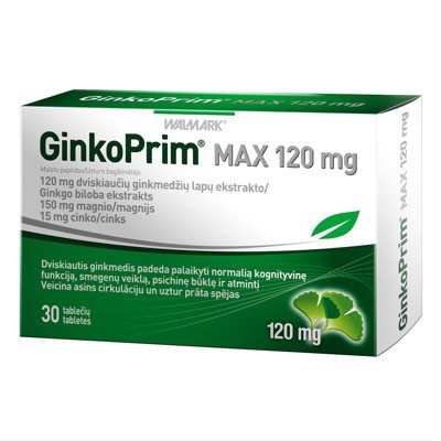 GINKOPRIM MAX, 120 mg, 30 tablečių