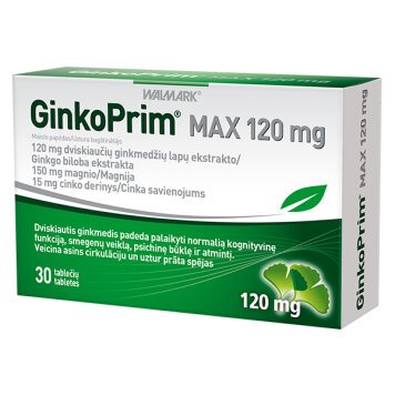 GINKOPRIM MAX 120 mg tabletės N30