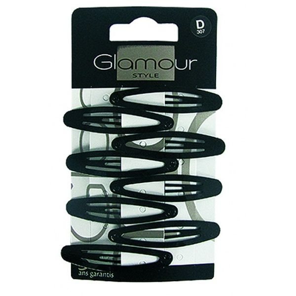 GLAMOUR plaukų segtukai STYLE, juodos spalvos, 8 vnt