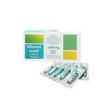 GLICEROL INTELI 1500 mg, 10 žvakučių