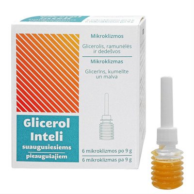 GLICEROL INTELI, mikroklizmos suaugusiems, N6, 9 g