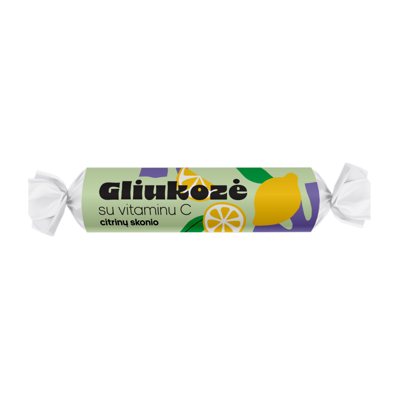 Gliukozė su vitaminu C, citrinų skonio, 10 vnt