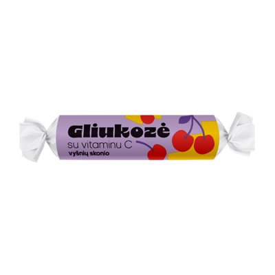 Gliukozė su vitaminu C, vyšnių skonio, 10 vnt