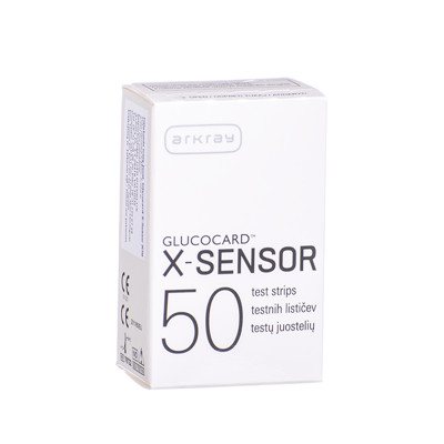 GLUCOCARD X-SENSOR, nekalibruojamos diagnostinės juostelės, 50 vnt