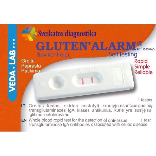 GLUTEN'ALARM testas gliuteno alergijos nustatymui, 1 vnt