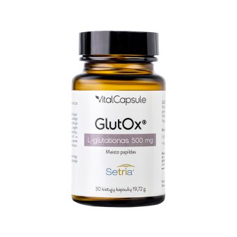GlutOx L-glutationas 500 mg, 30 kapsulių