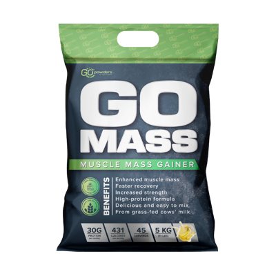 GO POWDERS GO MASS GAINERIS Masės augimo proteino kokteilis Bananų skonio, 5 kg