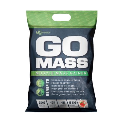 GO POWDERS GO MASS GAINERIS Masės augimo proteino kokteilis Braškių skonio, 5 kg