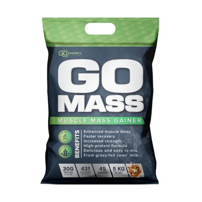 GO POWDERS GO MASS GAINERIS Masės augimo proteino kokteilis Šokolado ir lazdyno riešutų skonio, 5 kg