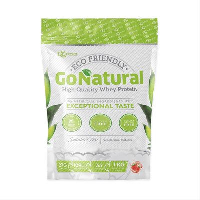 GO POWDERS GO NATURAL, proteinas, braškių skonio, 1 kg