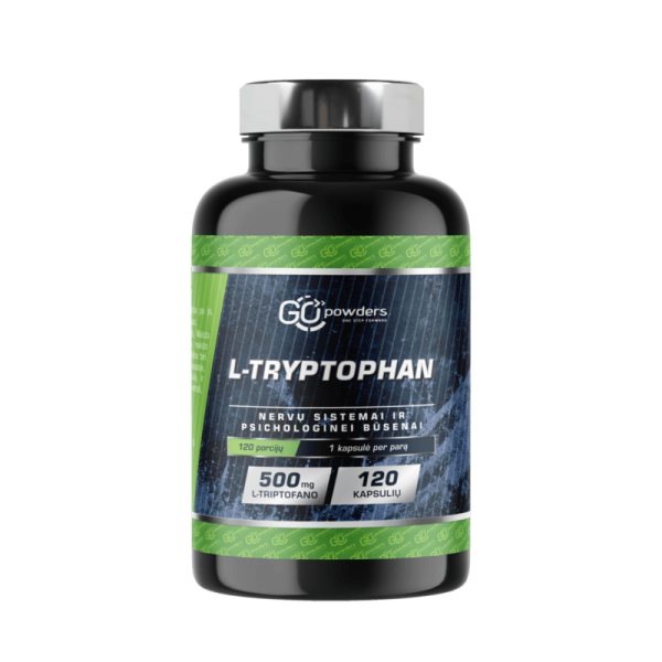 GO POWDERS maisto papildas L-TRYPTOPHAN 500 mg, 120 kaps.