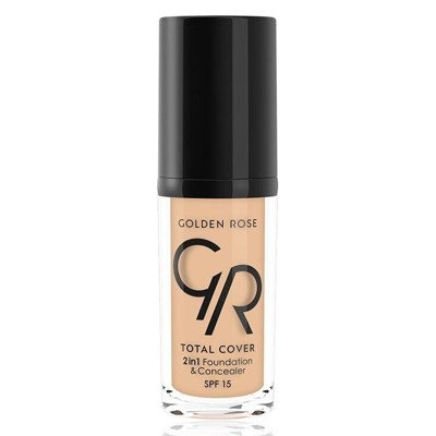 Golden Rose Total Cover 2in1 makiažo pagrindas ir maskuoklis, Nr. 02 Ivory, 30 ml