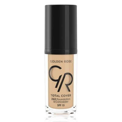Golden Rose Total Cover 2in1 makiažo pagrindas ir maskuoklis, Nr. 03 Almond, 30 ml