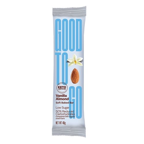 GOOD TO GO vanilės/migdolų skonio keto proteino batonėliai, 40 g
