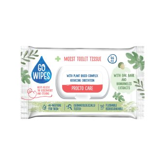 GOWIPES drėgnas tualetinis popierius PROCTO CARE, 44 vnt