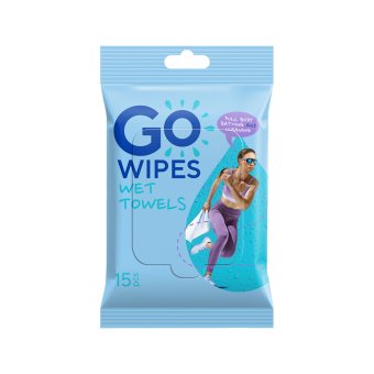 GOWIPES, Drėgni rankšluosčiai "For Gym", 15 vnt