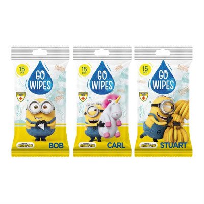 GOWIPES, gaivinančios drėgnos servetėlės Minions, 15 vnt