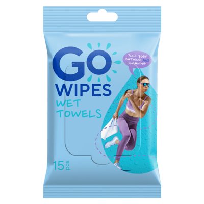 GOWIPES, XL CAMPING, drėgnos servetėlės aktyviam gyv.būdui, 15 vnt