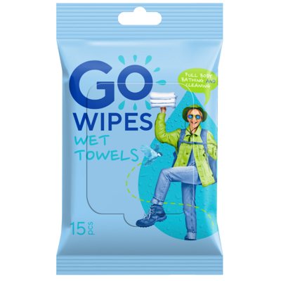 GOWIPES, XL GYM, drėgnos servetėlės aktyviam gyv.būdui, 15 vnt
