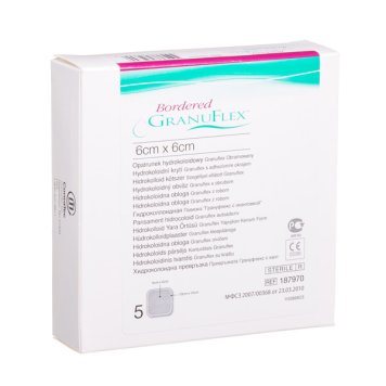 GRANUFLEX Bordered hidrokoloidinis tvarstis N5, 6 x 6 cm