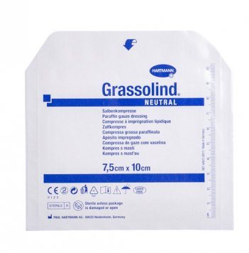 GRASSOLIND Neutral sterilus tinklelinis tvarstis, 7.5 x 10 cm
