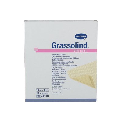 Grassolind neutral sterilus tinklelinis tvarstis, N1, 10 x 10 cm
