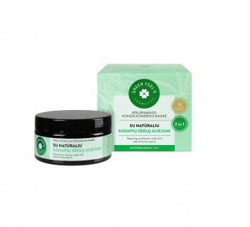 GREEN FEEL'S su kanapių aliej. atkuriamasis plaukų kondicionierius-kaukė, 200 ml