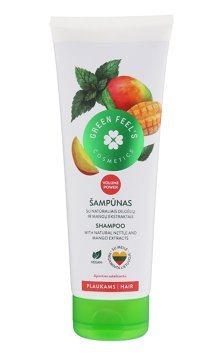 GREEN FEEL'S su natūr.dilgėlių ir mangų ekstraktais šampūnas, 250 ml
