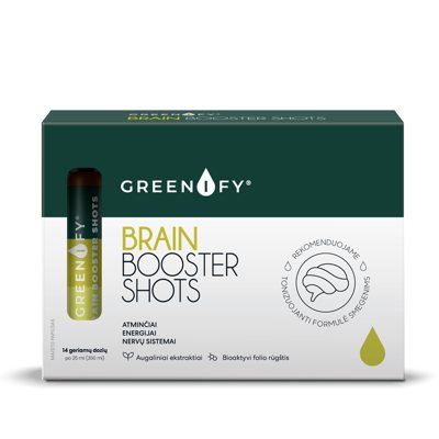 Greenify Brain Booster Shots, protinei veiklai, koncentracijai, N14, 25 ml