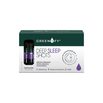 GREENIFY Deep Sleep Shots, kokybiškam miegui ir atsipalaidavimui, 10 buteliukų
