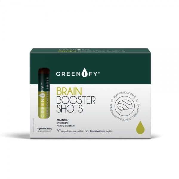 GREENIFY maisto papildas BRAIN BOOSTER SHOTS, x 25 ml, 14 vnt