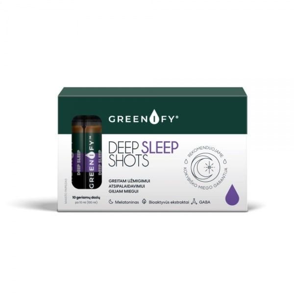 GREENIFY maisto papildas DEEP SLEEP SHOTS, x 10 ml, 10 vnt