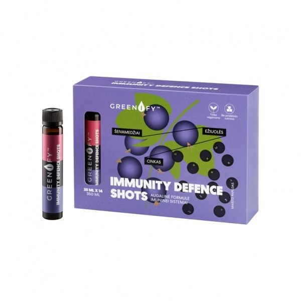 GREENIFY maisto papildas IMMUNITY DEFENCE SHOTS, x 25 ml, 14 vnt