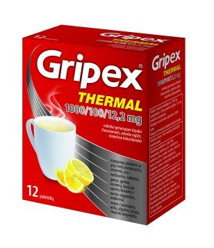GRIPEX Thermal 1000 mg/100 mg/12,2 mg milteliai geriamajam tirpalui N12