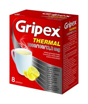 GRIPEX Thermal 1000 mg/100 mg/12,2 mg milteliai geriamajam tirpalui N8