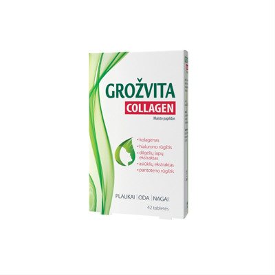 GROŽVITA COLLAGEN, 42 tabletės