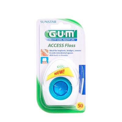 GUM ACCESS, dantų siūlas implantus nešiojantiems, 50 vnt