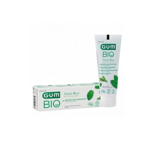 GUM Bio dantų pasta, kasdienė, 99% organinės kilmės, tinka veganams, 75 ml