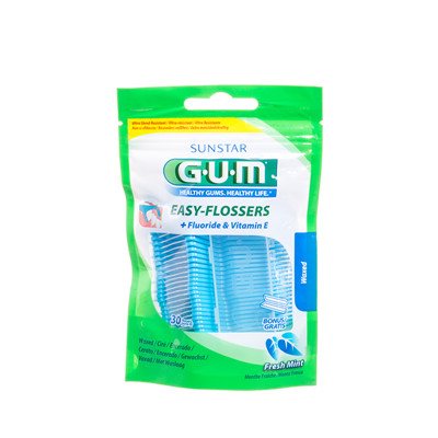 GUM EASY FLOSSERS, dantų siūlas, 30 vnt