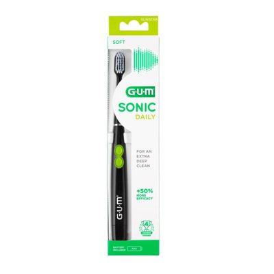 G.U.M.® Sonic Daily, dantų šepetėlis, juodas (su baterija)