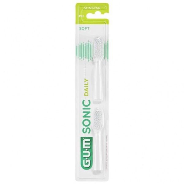 GUM Sonic Daily šepetėlio pakeičiama galvutė, baltos spalvos N2