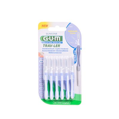 GUM TRAVLER, dantų šepetėlis tarpdančiams, 6 vnt., 0.6 mm