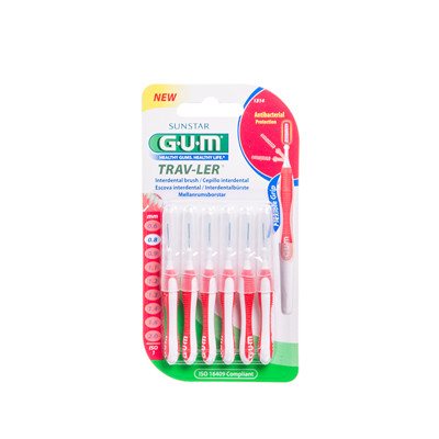 GUM TRAVLER, dantų šepetėlis tarpdančiams, 6 vnt., 0.8 mm