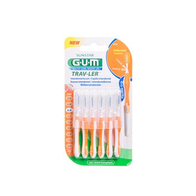 GUM TRAVLER, dantų šepetėlis tarpdančiams, 6 vnt., 0.9 mm