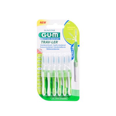 GUM TRAVLER, dantų šepetėlis tarpdančiams, 6 vnt., 1.1 mm