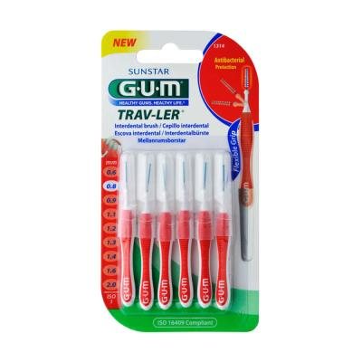GUM® Travler tarpdančių šepetėlis N6, 0.8 mm
